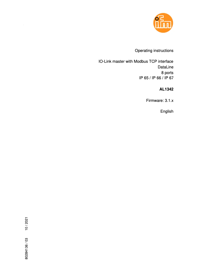 Página 1 del manual Manual de usuario IFM AL1342