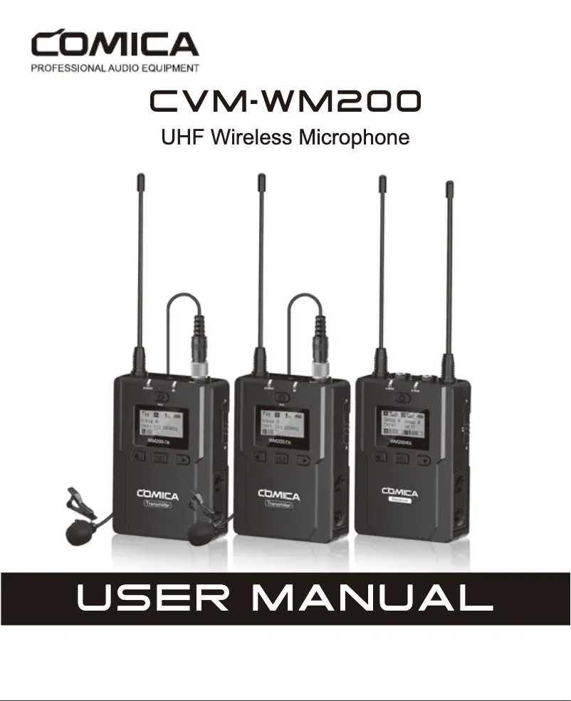 Page 1 de la notice Manuel utilisateur Comica CVM-WM200C