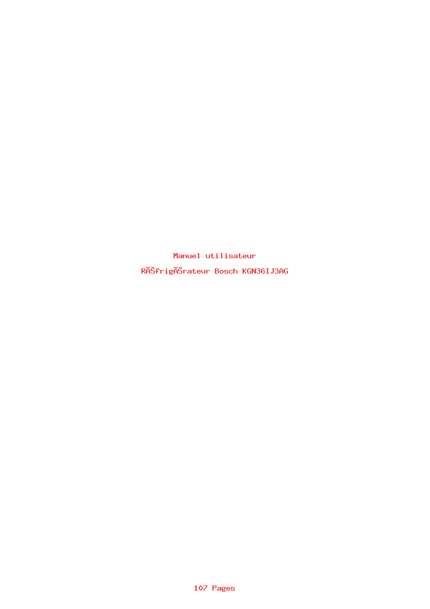 Page 1 de la notice Manuel utilisateur Bosch KGN36IJ3AG
