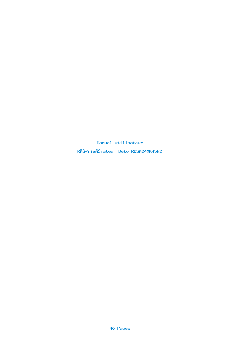 Page 1 de la notice Manuel utilisateur Beko RDSA240K45W2