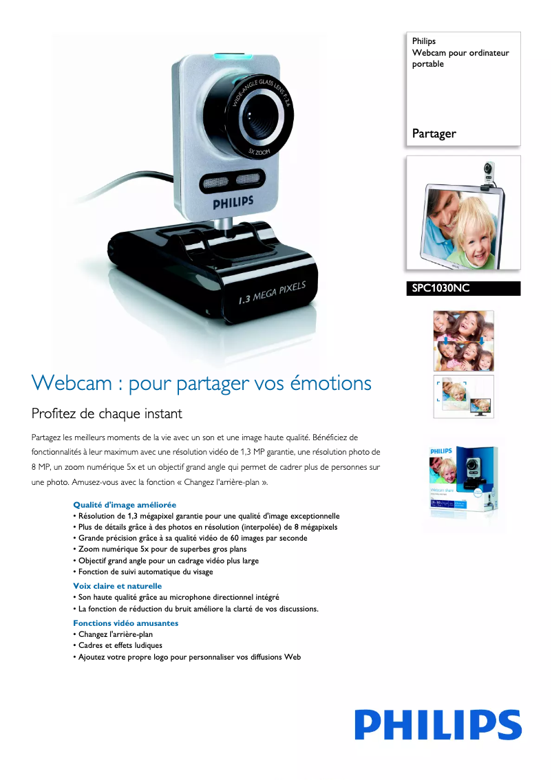 Page 1 of the manual Technical Sheet Philips SPC1030NC