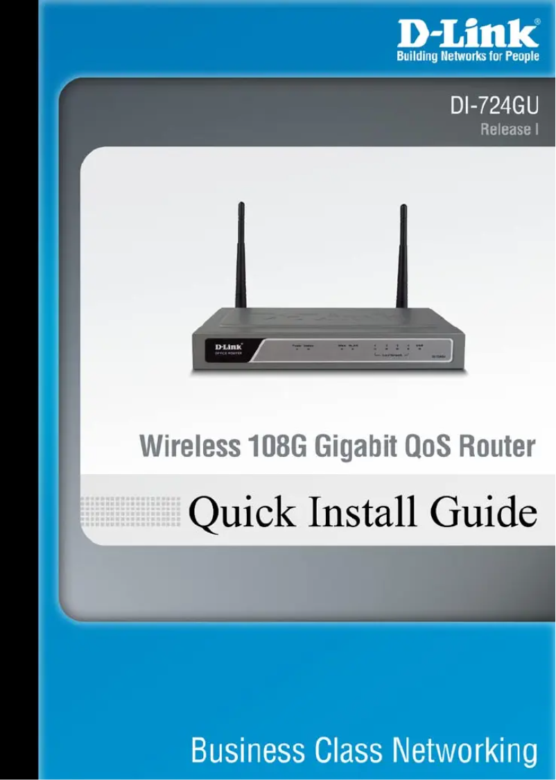 Page 1 de la notice Guide d'installation D-Link DI-724GU