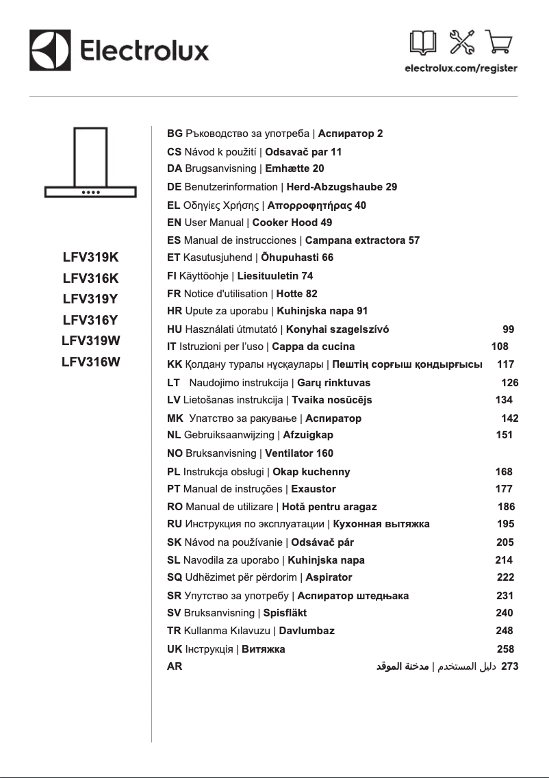 Página 1 del manual Manual de usuario Electrolux LFV319Y