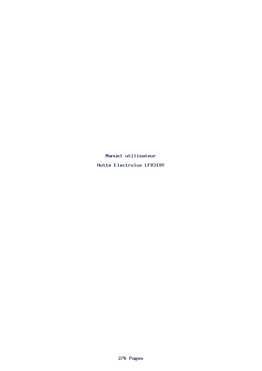 Page 1 de la notice Manuel utilisateur Electrolux LFV319Y