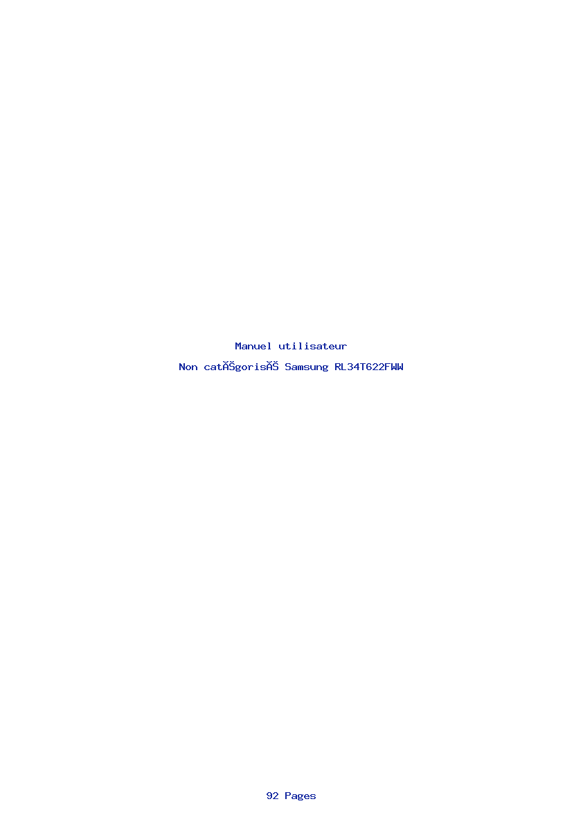 Page 1 de la notice Manuel utilisateur Samsung RL34T622FWW