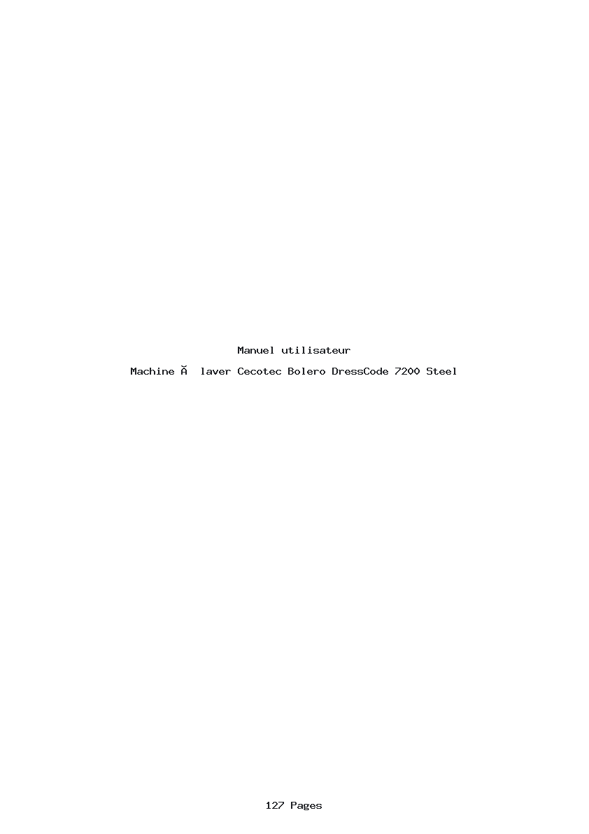 Page 1 de la notice Manuel utilisateur Cecotec Bolero DressCode 7200 Steel