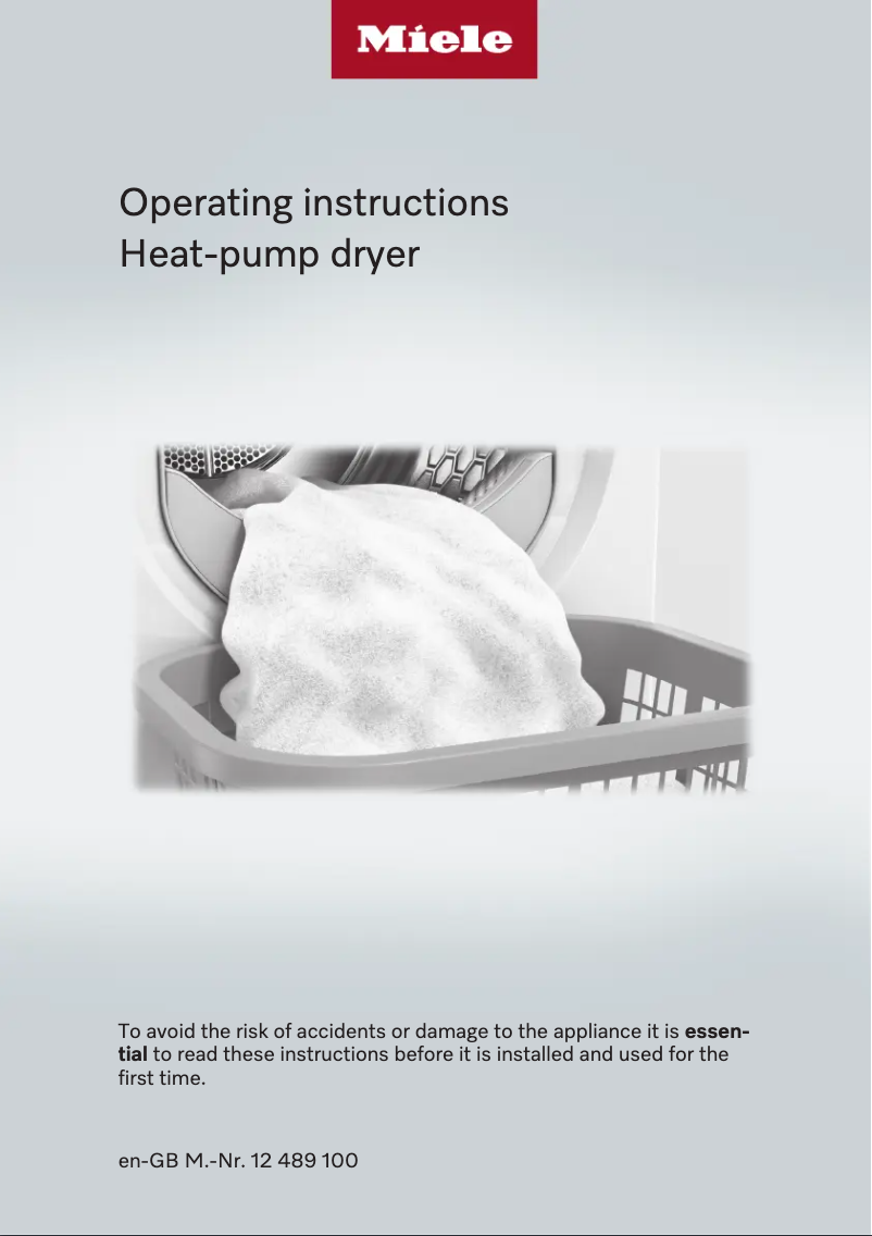 Page 1 de la notice Manuel utilisateur Miele TWC660WP 125 Edition