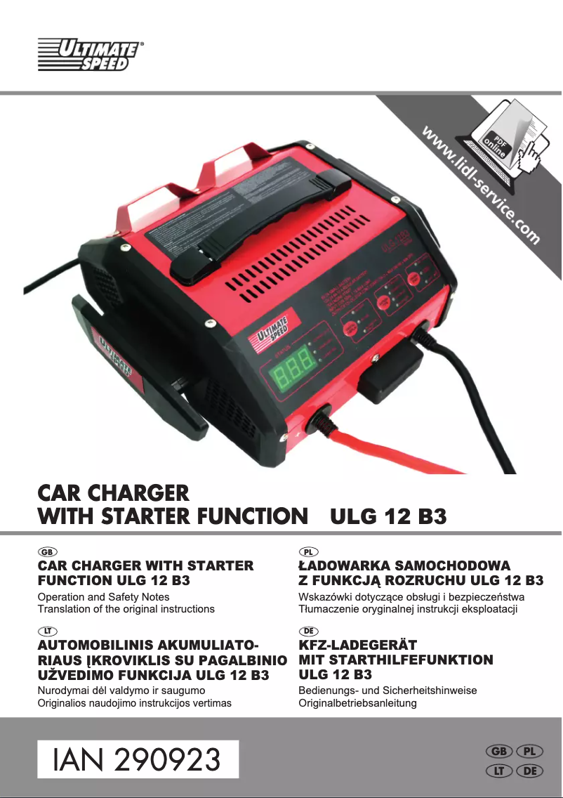 Page 1 de la notice Manuel utilisateur Ultimate Speed ULG 12 B3