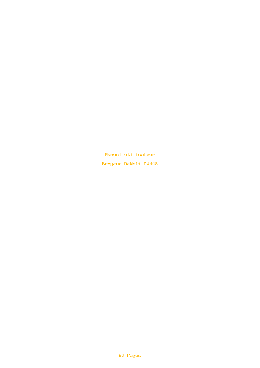 Page 1 de la notice Manuel utilisateur DeWalt DW448