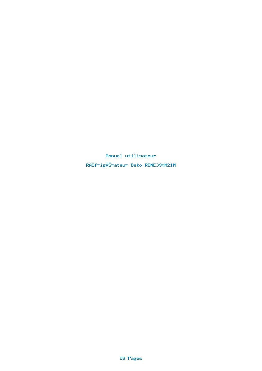 Page 1 de la notice Manuel utilisateur Beko RDNE390M21M