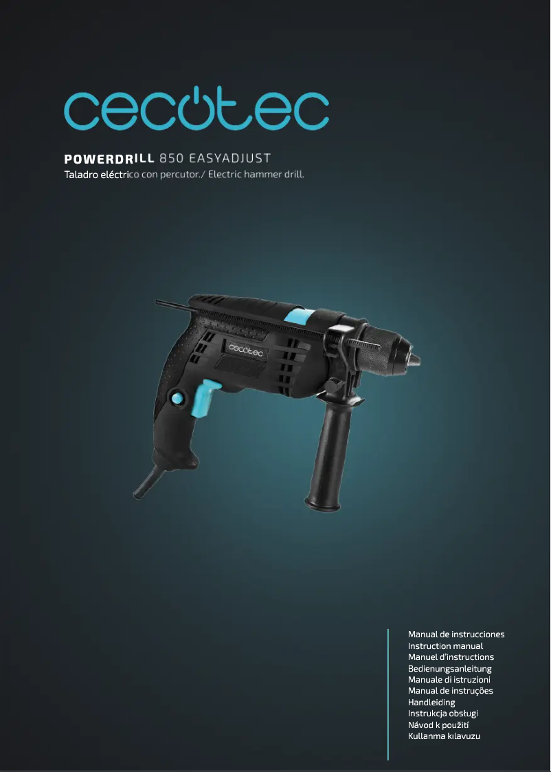 Page 1 de la notice Manuel utilisateur Cecotec PowerDrill 850 EasyAdjust