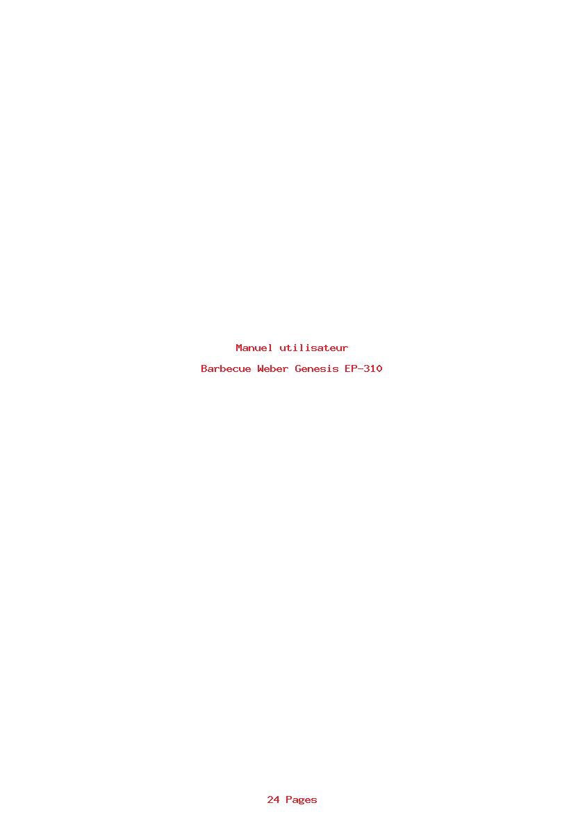 Page 1 de la notice Manuel utilisateur Weber Genesis EP-310