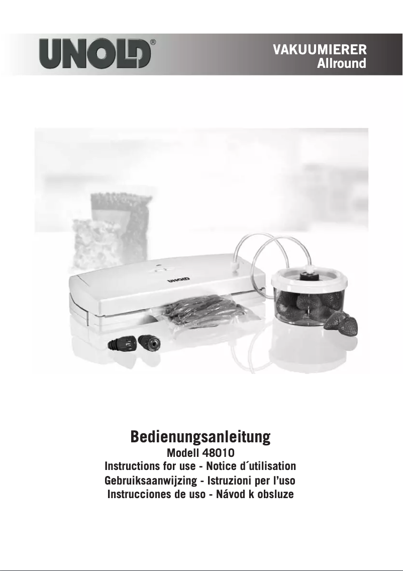 Page 1 de la notice Manuel utilisateur Unold 48010
