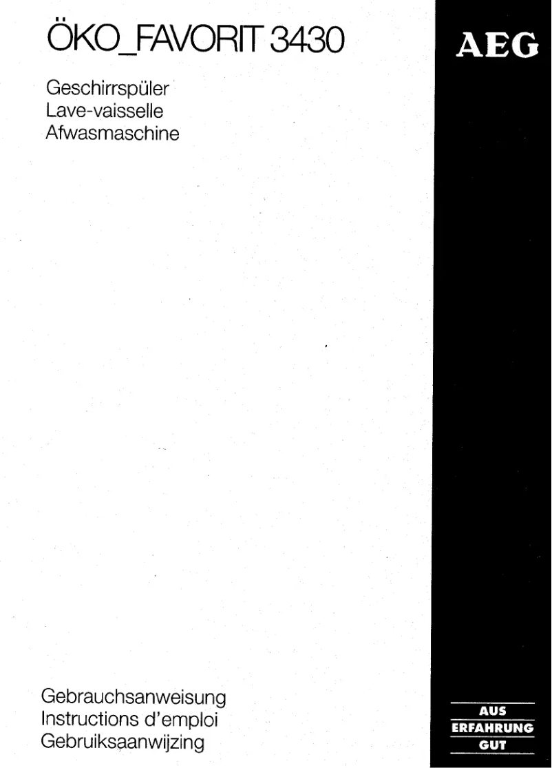 Page 1 de la notice Manuel utilisateur AEG Favorit 3430