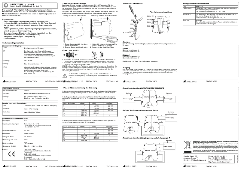 Page 1 de la notice Manuel utilisateur Gossen Sineax VS70