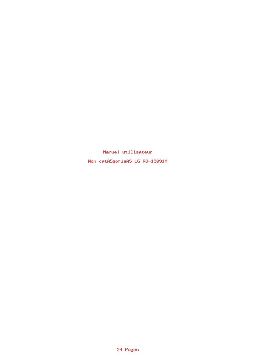 Page 1 de la notice Manuel utilisateur LG RD-15Q91M