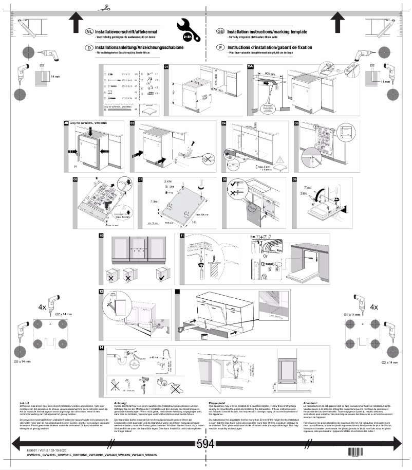 Page 1 de la notice Guide d'installation Etna VW743NC