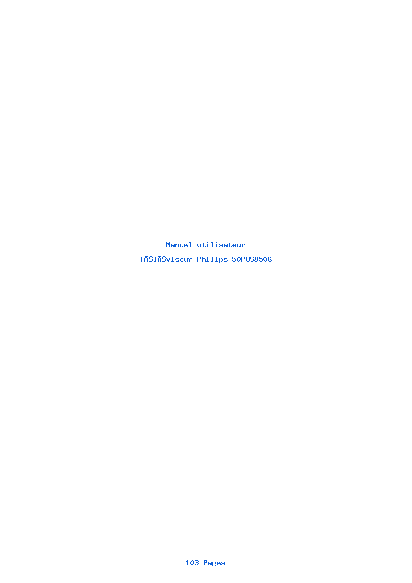 Page 1 de la notice Manuel utilisateur Philips 50PUS8506