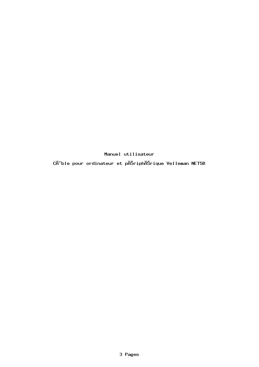 Page 1 de la notice Manuel utilisateur Velleman NET5B