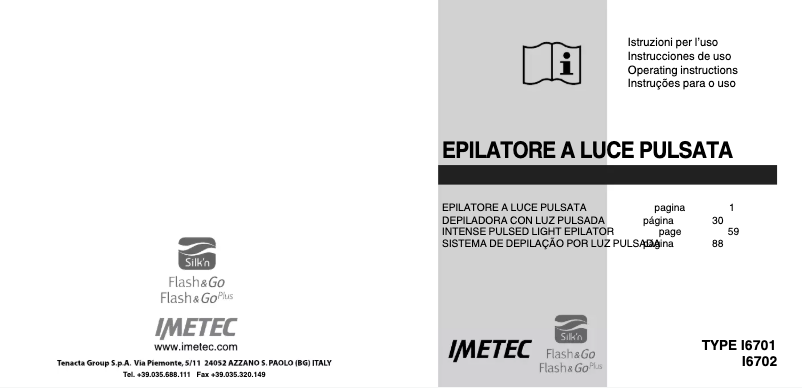 Page 1 de la notice Manuel utilisateur Imetec Flash & Go I6701