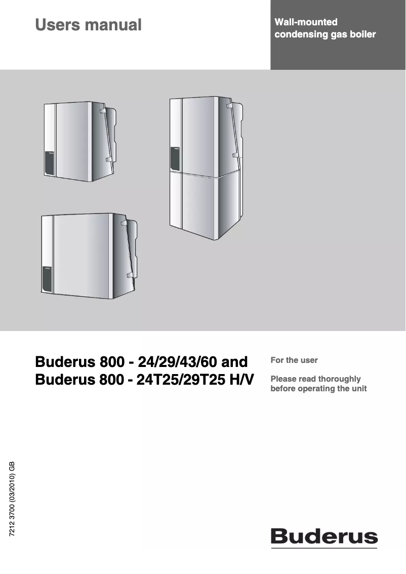 Page 1 de la notice Manuel utilisateur Buderus 800-60