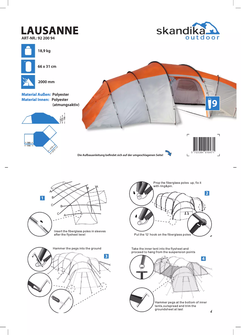 Page 1 de la notice Manuel utilisateur Skandika Lausanne
