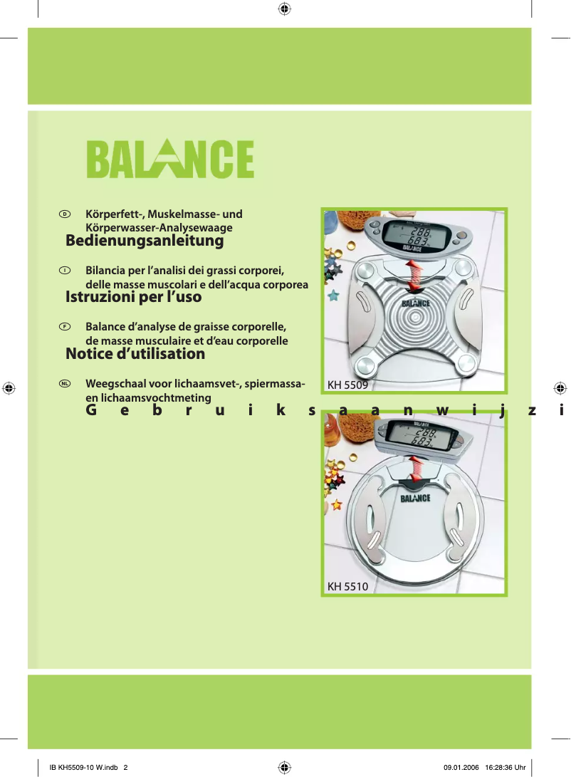 Page 1 de la notice Manuel utilisateur Balance KH 5509