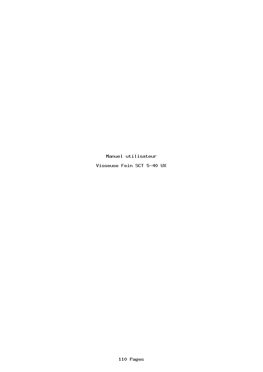 Page 1 de la notice Manuel utilisateur Fein SCT 5-40 UX