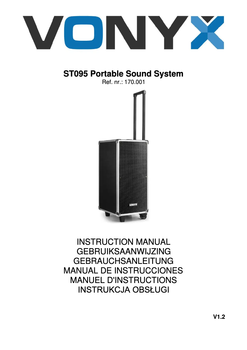 Page 1 de la notice Manuel utilisateur Vonyx ST095