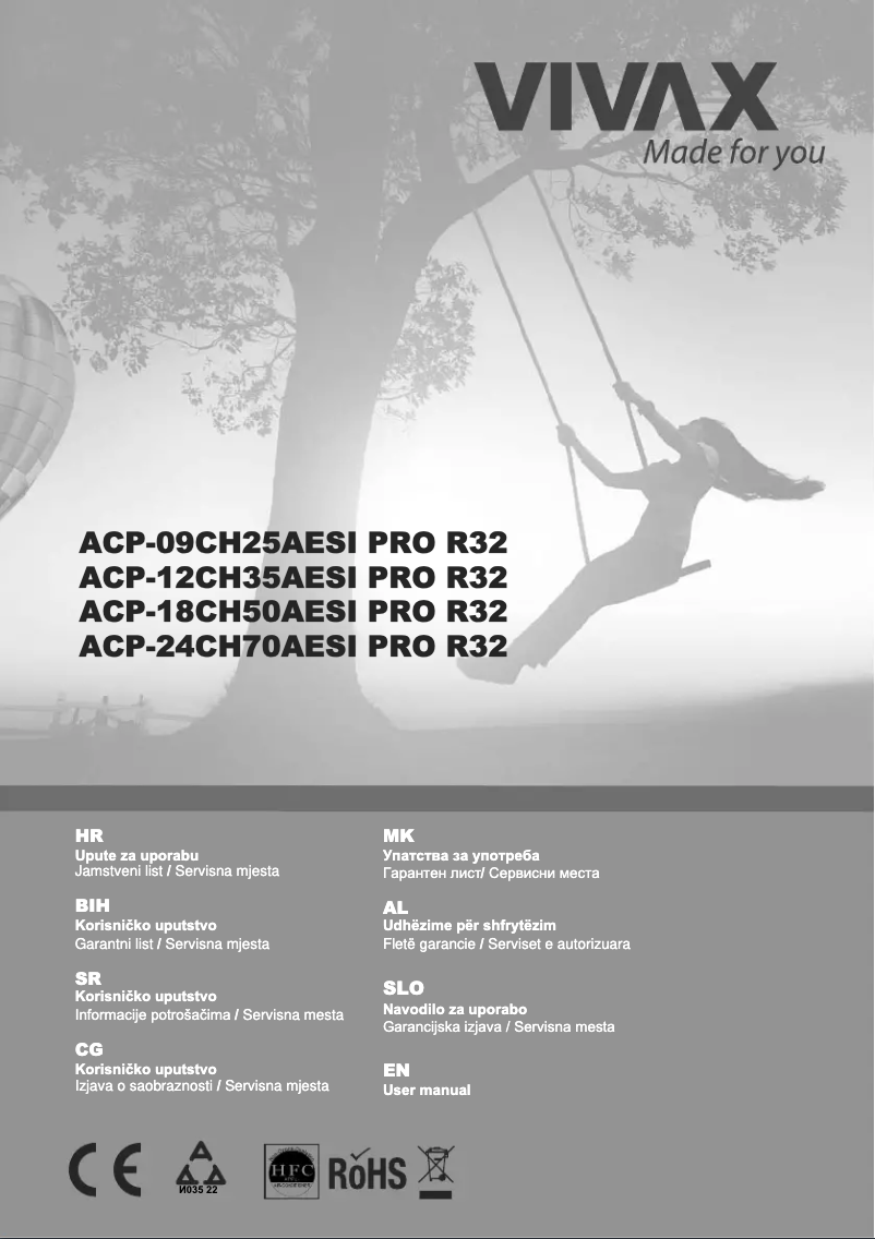 Page 1 of the manual User Manual Vivax ACP-09CH25AESI R32 PRO