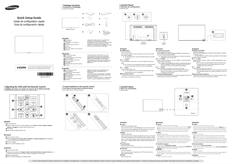 Página 1 del manual Guía de instalación Samsung SyncMaster MD65C