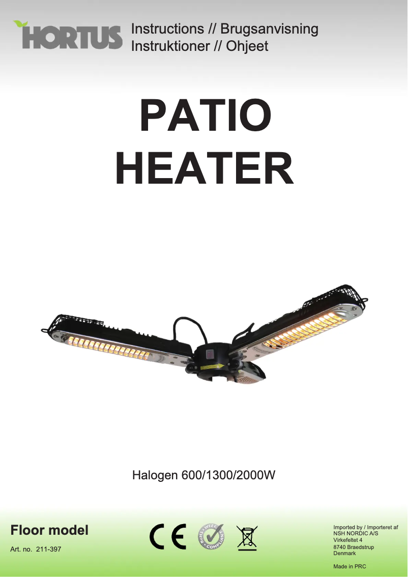 Page 1 of the manual User Manual Hortus Halogen 211-397