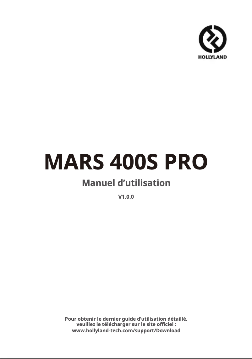 Page 1 de la notice Manuel utilisateur Hollyland Mars 400S Pro