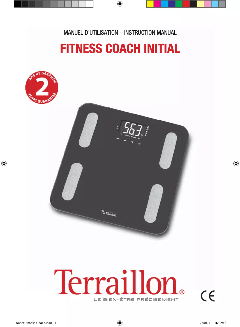 Page 1 of the manual User Manual Terraillon Fitness Coach Initial