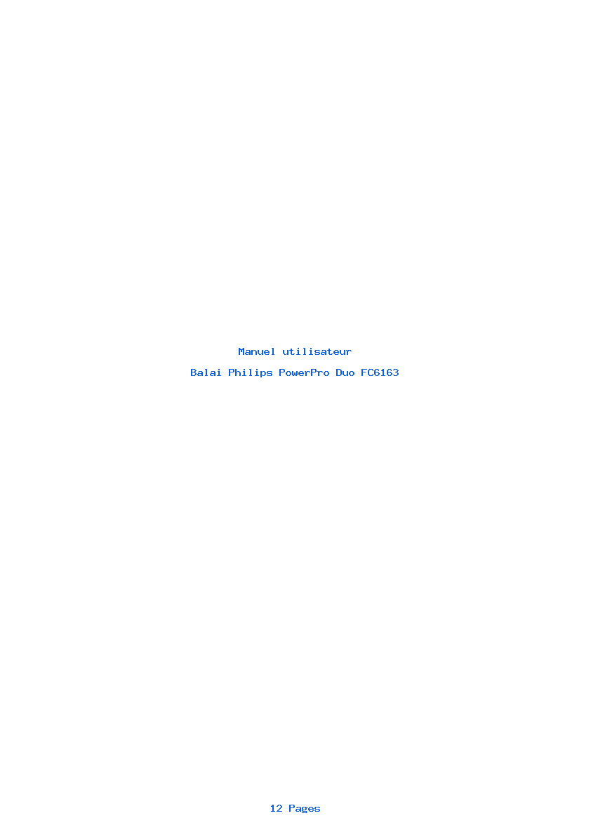 Page 1 de la notice Manuel utilisateur Philips PowerPro Duo FC6163
