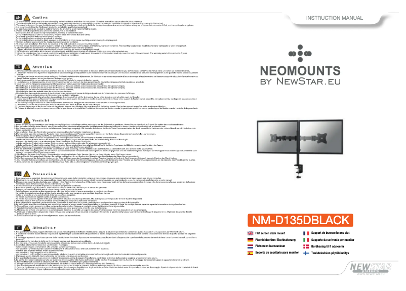 Page 1 de la notice Manuel utilisateur Newstar NM-D135D