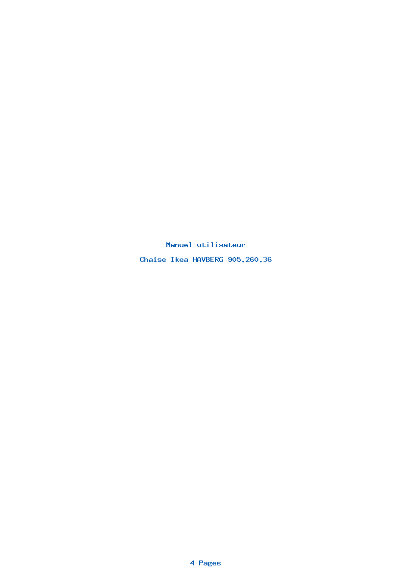 Page 1 de la notice Manuel utilisateur Ikea HAVBERG 905.260.36