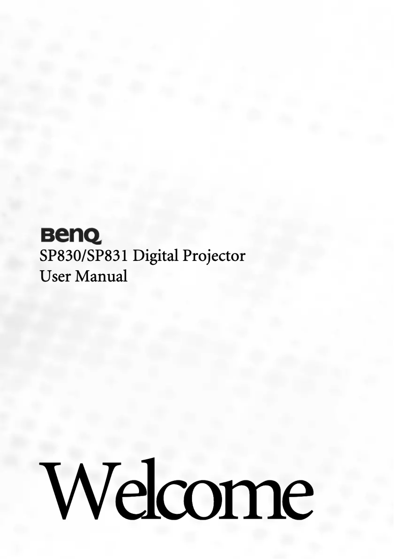 Page 1 of the manual User Manual BenQ SP830