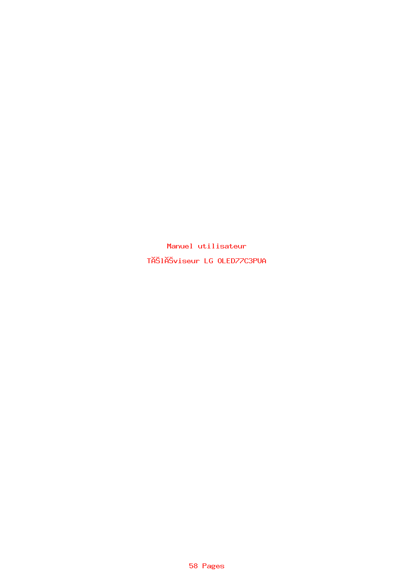 Page 1 de la notice Manuel utilisateur LG OLED77C3PUA