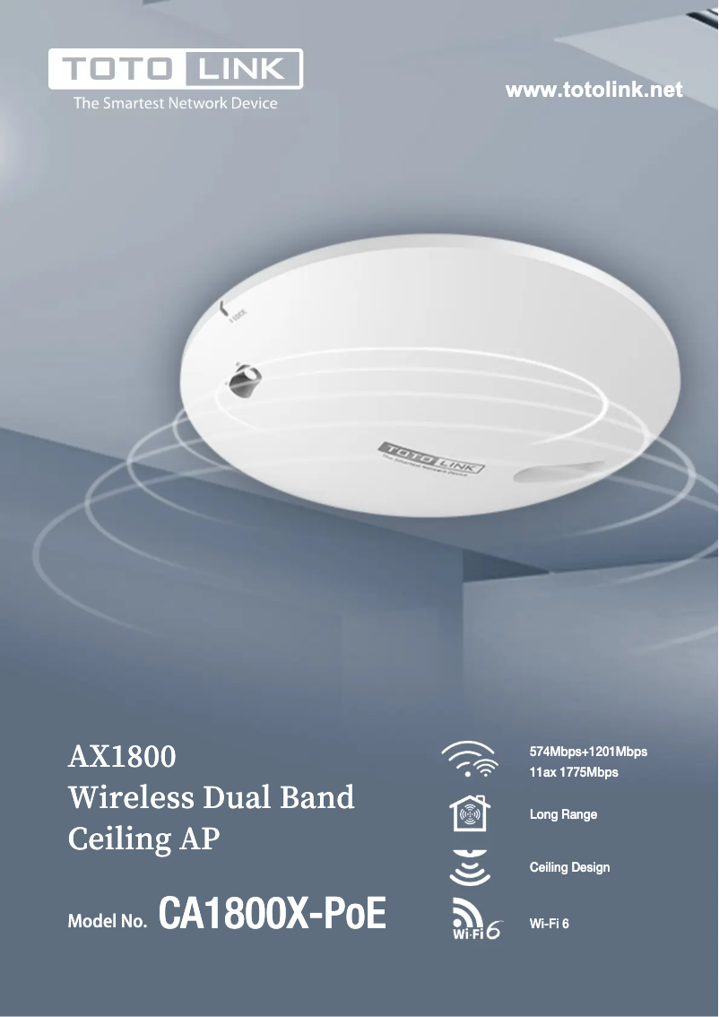 Página 1 del manual Manual de usuario Totolink CA1800X-PoE