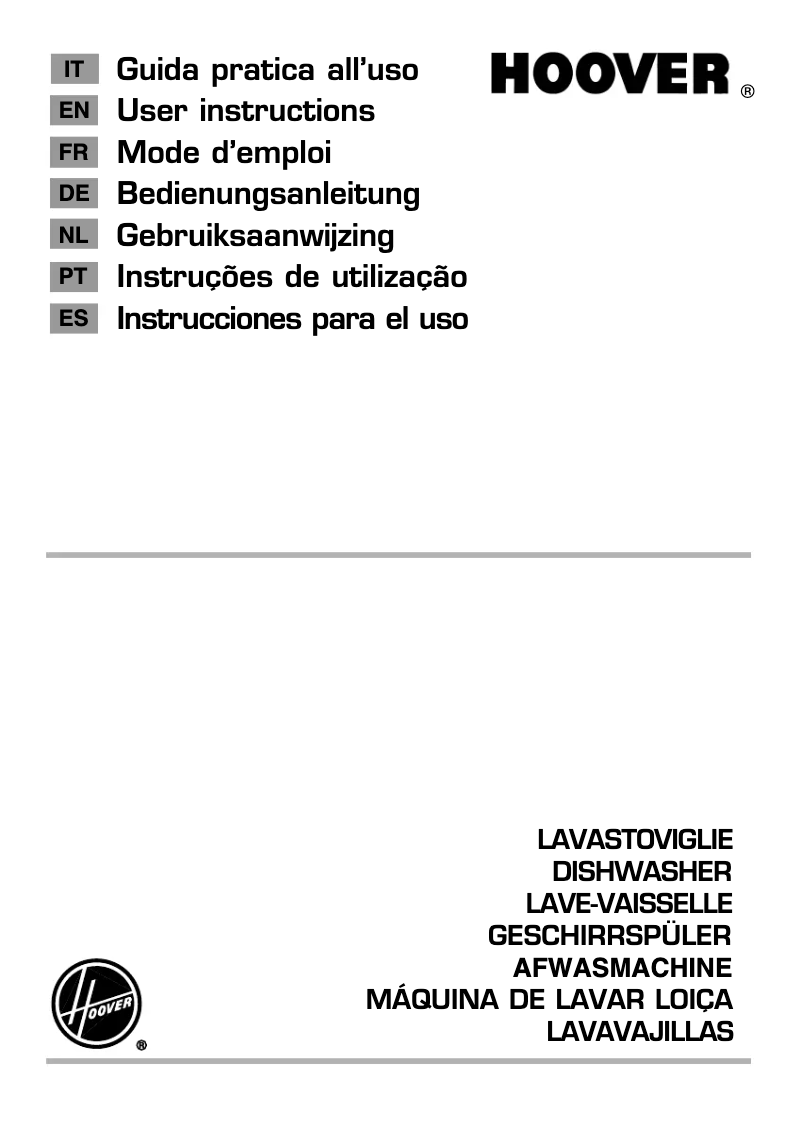 Page 1 de la notice Manuel utilisateur Hoover HDP 3DO62DW