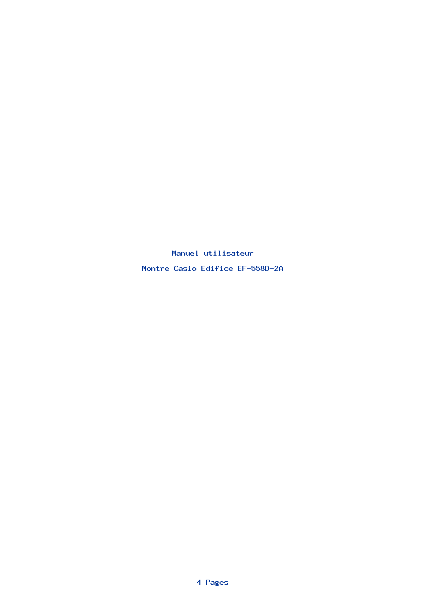 Page 1 de la notice Manuel utilisateur Casio Edifice EF-558D-2A
