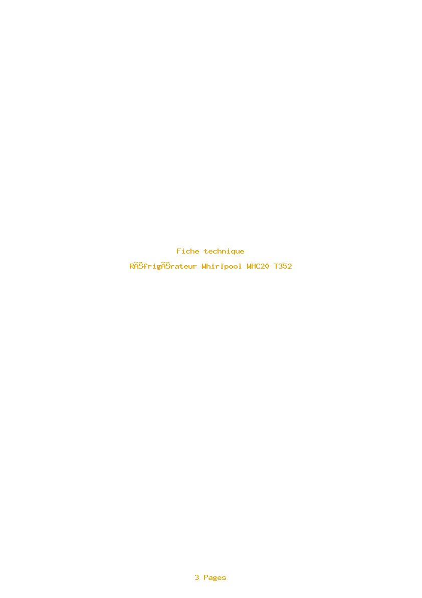 Image de la première page du manuel de l'appareil WHC20 T352