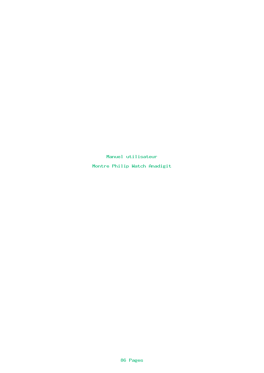 Page 1 de la notice Manuel utilisateur Philip Watch Anadigit