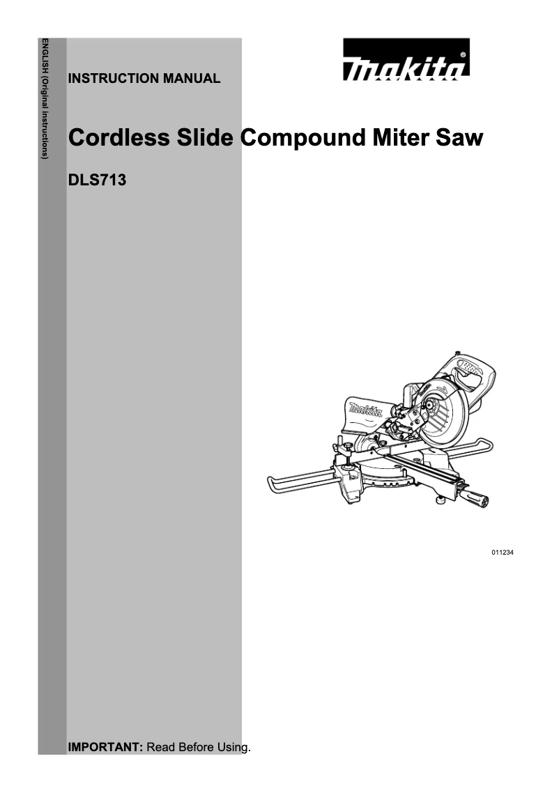Page 1 de la notice Manuel utilisateur Makita DLS713NRTE