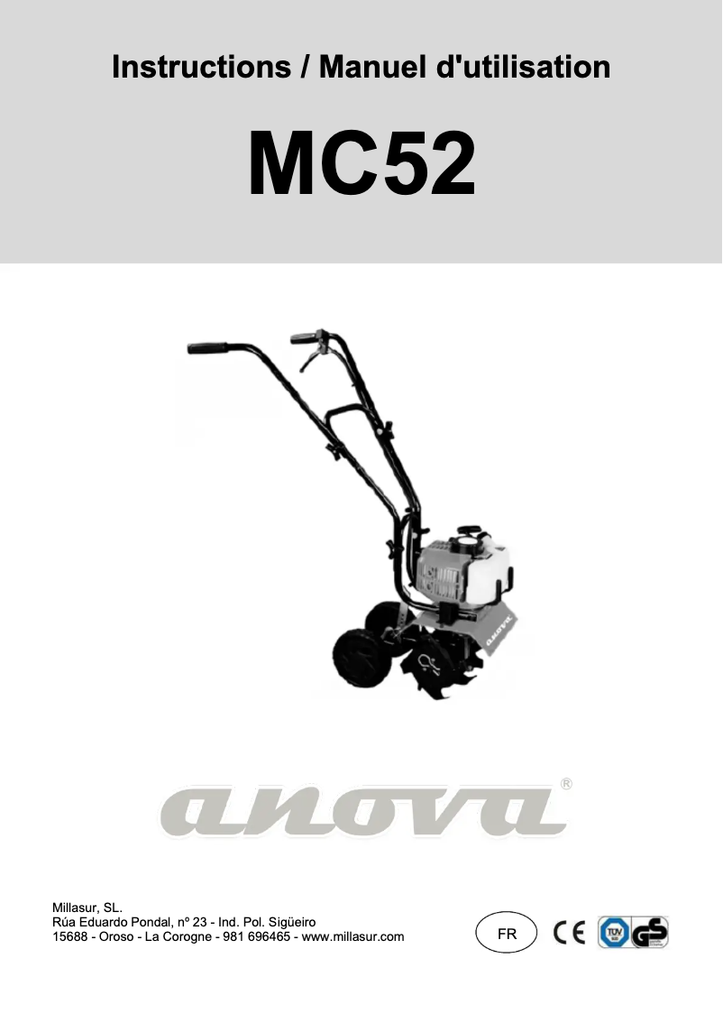 Page 1 de la notice Manuel utilisateur Anova MC52