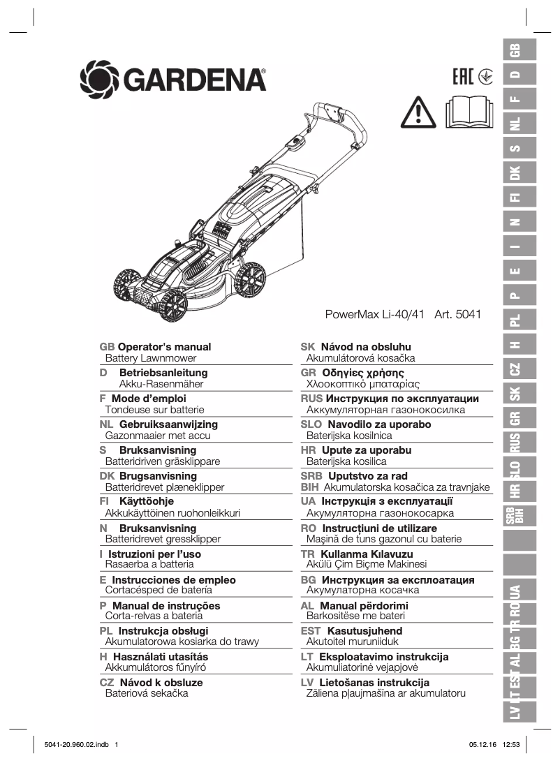 Page 1 de la notice Manuel utilisateur Gardena PowerMax Li 40/41