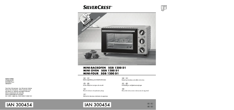 Page 1 de la notice Manuel utilisateur SilverCrest SGB 1380 B2