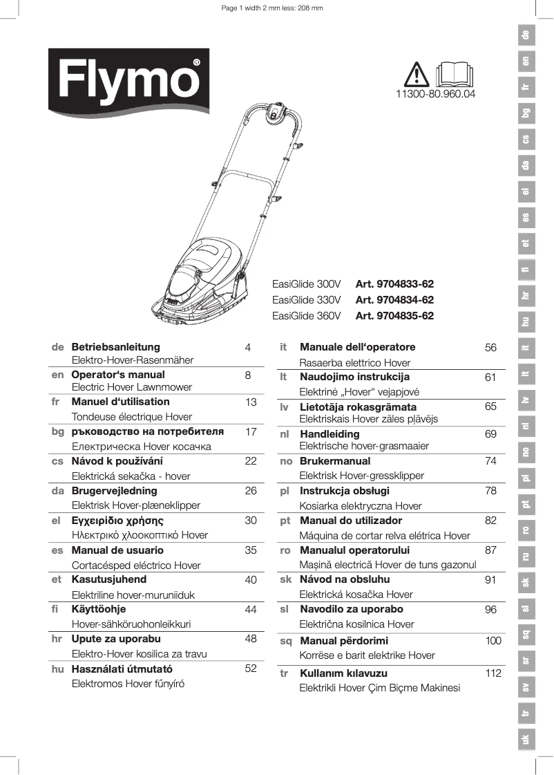 Page 1 de la notice Manuel utilisateur Flymo EasiGlide 360V