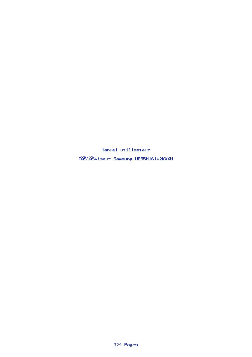 Page 1 de la notice Manuel utilisateur Samsung UE55MU6102KXXH